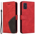 Husă Portofel Samsung Galaxy A51 - Bi-Color - Roșu