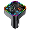 Transmițător FM Bluetooth / Încărcător Rapid BT22 cu 2x USB - Negru