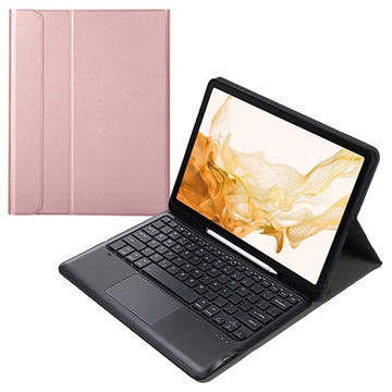 Husă Cu Tastatură Bluetooth Samsung Galaxy Tab S8+ - Auriu Roze