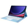 Husă Cu Tastatură Bluetooth Samsung Galaxy Tab S9 Ultra - Albastru Deschis