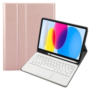 Husă Cu Tastatură Bluetooth iPad 2022/2025 - Auriu Roze