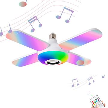 Lampă de plafon cu LED-uri Bluetooth RGB Music cu 4 frunze pliabile - E27