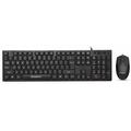 Set tastatură cu fir USB și mouse ergonomic de 1000 DPI Bosston D5200 - Negru
