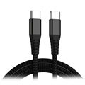 Cablu Încărcare USB Tip-C Împletit Power Delivery - 1m, 65W - Negru