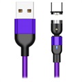 Cablu Magnetic Rotativ Împletit USB Tip-C - 2m - Violet