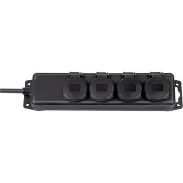 Brennenstuhl IP44 Cord prelungitor pentru exterior cu capace cu închidere automată - 2m - Negru