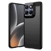 Husă TPU Brushed Motorola Edge 70 Fusion/70 Fusion+ - Fibră de Carbon - Negru