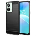 Husă TPU Periată OnePlus Nord 2T - Fibră De Carbon - Negru