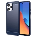 Husă TPU Brushed Xiaomi Redmi 12 - Fibră de Carbon - Albastru
