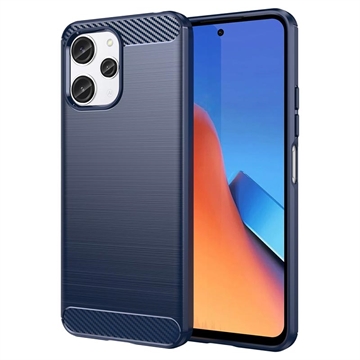 Husă TPU Brushed Xiaomi Redmi 12 - Fibră de Carbon - Albastru