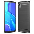 Husă TPU Periată Xiaomi Redmi 9A - Fibră De Carbon