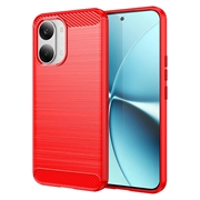 Husă TPU Brushed Xiaomi Redmi Turbo 5 Max/Poco X8 Pro Max - Fibră de Carbon - Roșu