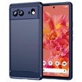 Husă TPU Brushed Google Pixel 6 - Fibră De Carbon - Albastru