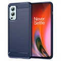 Husă TPU Periat OnePlus Nord 2 5G - Fibră De Carbon - Albastru