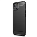 Husă TPU Brushed iPhone 13 Mini - Fibră De Carbon - Negru