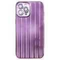 Husă TPU Periată iPhone 14 Pro cu Protecție Obiectiv Camera - Violet
