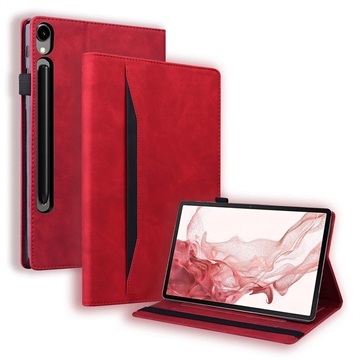 Husă Folio Samsung Galaxy Tab S11/S10 Lite/S10 FE/S9 FE/S9/S8/S7 Business Style - Roșu