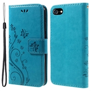 Husă tip portofel pentru iPhone 7/8/SE (2020)/SE (2022) Butterfly Series - Albastru