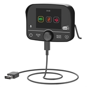 Receptor radio digital DAB+ pentru mașină C9 - Bluetooth 5.0, ecran tactil, USB-C, emițător FM și ieșire AUX - Negru