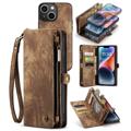 Husă Portofel iPhone 14 Plus - Caseme 2-în-1 Multifunctional - Maro