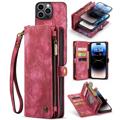 Husă Portofel iPhone 14 Pro Max - Caseme 2-în-1 Multifunctional - Roșu
