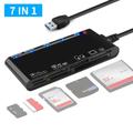 CR7 USB 3.0 Cititor de carduri multifuncțional - Carduri CF/SD/MS/TF - Negru