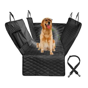 CWD007 Luxury Car Dog Seat Cover cu fereastră Mesh și buzunare de depozitare - Negru