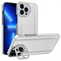 Husă Hibrid iPhone 13 Pro Max - CamStand - Fibra de Carbon - Alb