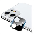 Protector metalic si sticla securizata pentru obiectivul camerei iPhone 11 - negru