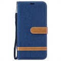 Husă portofel pentru Samsung Galaxy M10 din seria Canvas Diary (Ambalaj Deschis - Excelent) - Albastru închis
