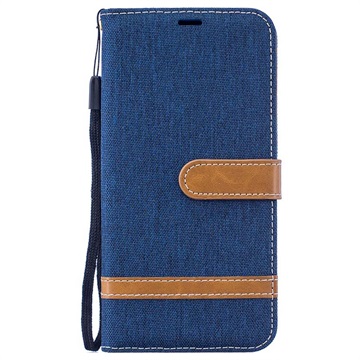Husă portofel pentru Samsung Galaxy M10 din seria Canvas Diary (Ambalaj Deschis - Excelent) - Albastru închis