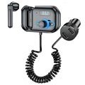 Încărcător Auto / Modulator FM Bluetooth Cu Cască Mono T2 - Negru