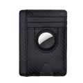 Fibra de carbon Textura Minimalist portofel Card Holder 2 în 1 portabil Slim Case pentru AirTag - negru