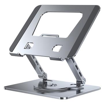 Suport pentru laptop pliabil și rotativ din oțel carbon YY-J29 - Argintiu