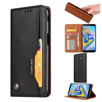 Card Set Series Husă portofel Samsung Galaxy J6+ - Neagră