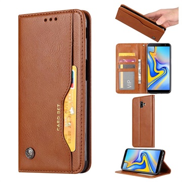 Card Set Series Husa portofel Samsung Galaxy J6+ - Maro