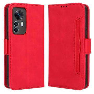 Husă Portofel Xiaomi 12T/12T Pro - Cardholder - Roșu
