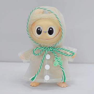 Haina de ploaie cu glugă cu imprimare de urs de desene animate pentru păpușa Labubu 17cm