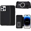 Husa Piele Portofel iPhone 14 Pro Max din Case-Mate MagSafe - Negru