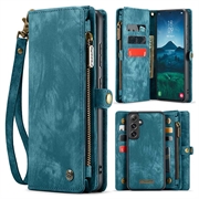 Husă Portofel Samsung Galaxy S24 FE - Caseme 008 2-în-1 Multifunctional - Albastru