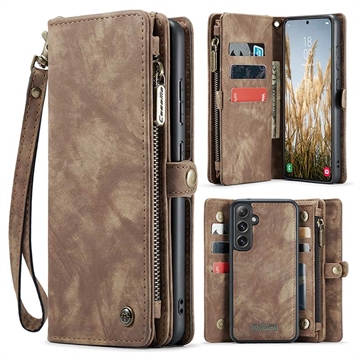 Husă Portofel Samsung Galaxy S24 FE - Caseme 008 2-în-1 Multifunctional - Maro
