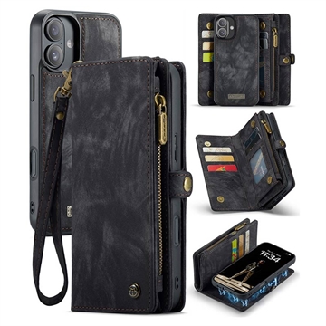 Husă Portofel iPhone 16 Plus - Caseme 008 2-în-1 Multifunctional - Negru