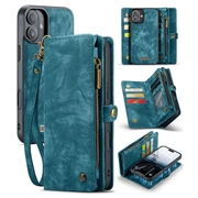 Husă Portofel iPhone 16 Plus - Caseme 008 2-în-1 Multifunctional - Albastru