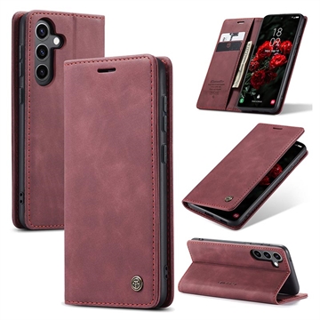 Husă Portofel Samsung Galaxy S24 FE - Caseme 013 - Roșu Vin
