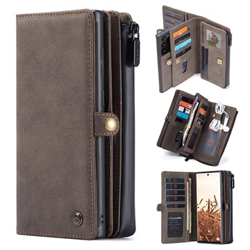 Husă Portofel Multifuncțională Samsung Galaxy S21 Ultra 5G - Caseme 2-în-1 - Maro