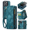 Husă Portofel iPhone 15 Pro Max - Caseme 2-în-1 Multifunctional - Albastru