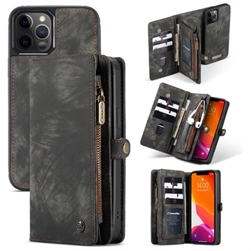 Husă Portofel Multifuncțională iPhone 12 Pro Max - Caseme - Negru