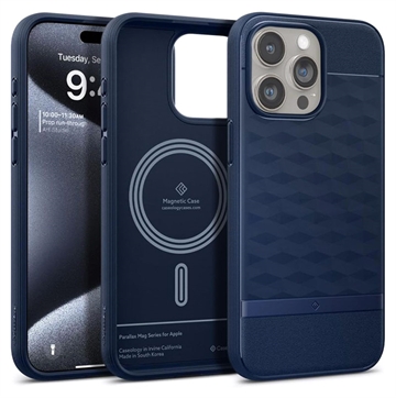 Husă Hibrid iPhone 15 Pro Max - Caseology Parallax Mag - Albastru Midnight