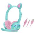 Cat Ears AKZ-020 Căști Over-Ear cu fir pentru copii / Căști pentru jocuri cu microfon - Albastru Deschis