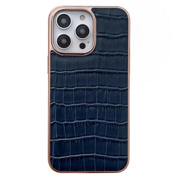 Husă Acoperită cu Piele iPhone 14 Pro Max - Crocodil